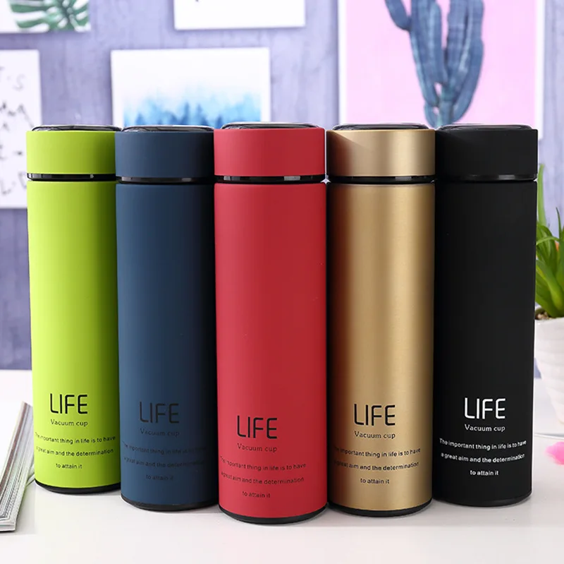 

Seaygift personalized customized 500ml portable infuser water bottle 304 steel metal hot water bottle for travel/official, As picture