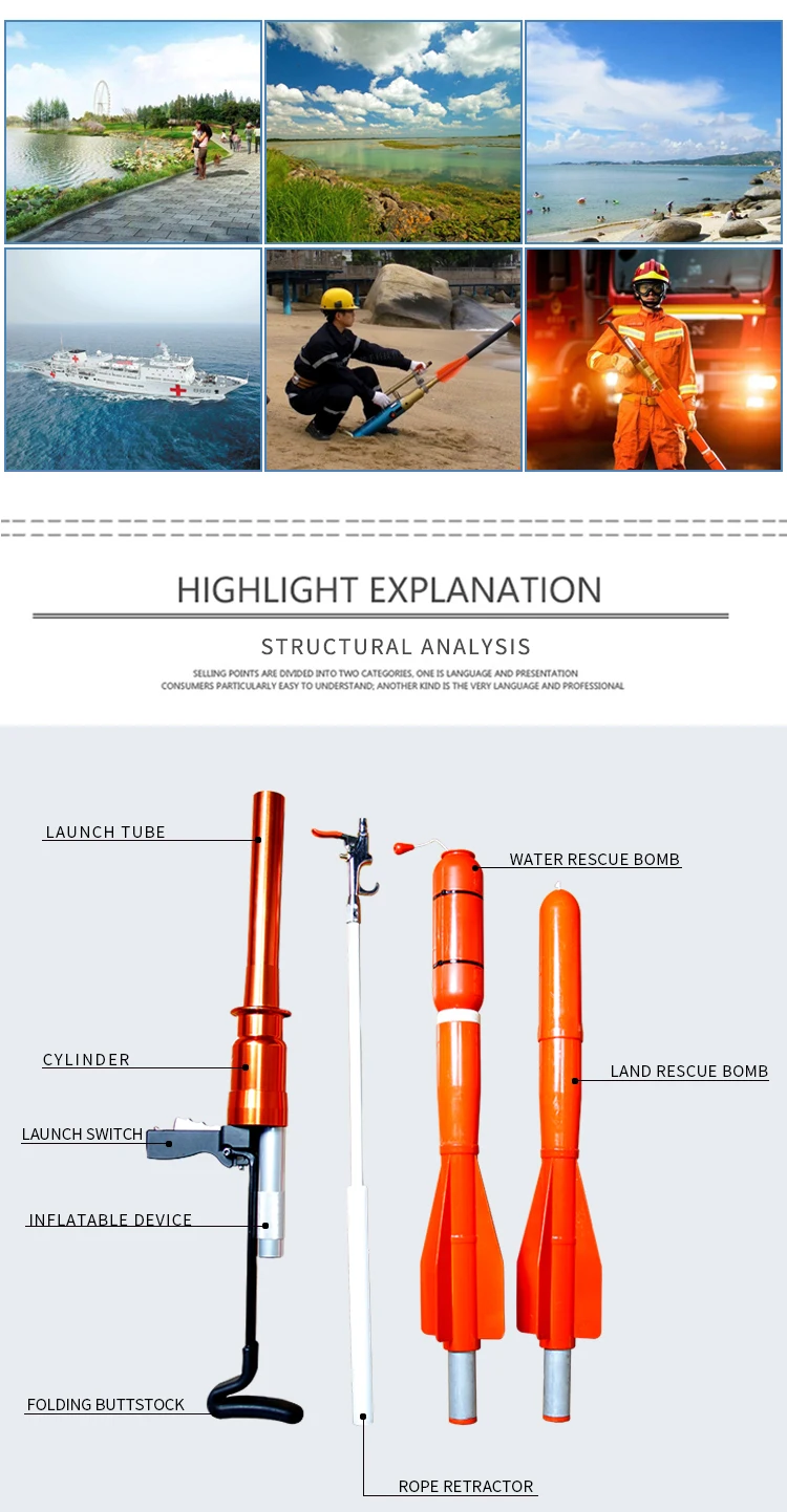 Pneumatic Rescue Lifesaving Equipment Line Thrower Marine Lifesaving