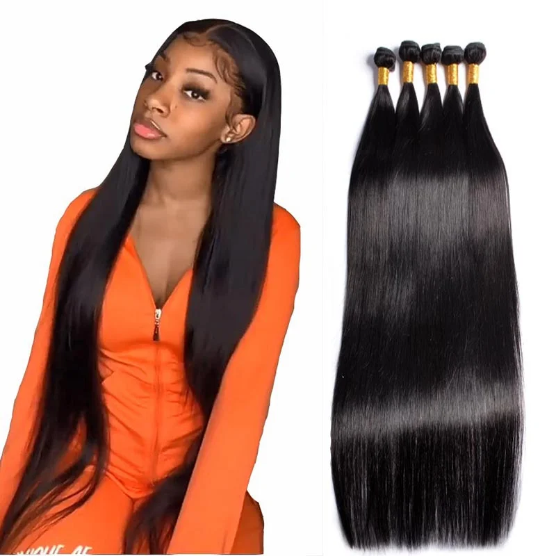 

Free shipping 5 bundle package deals human hair extension vendors mink Brazilian bone straight human hair bundles
