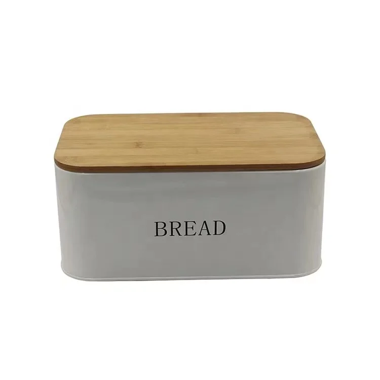 

Bread Box with Wooden Lid, Bread Storage Container, High Capacity Bread Loaves Storage Bin - Bread Box for Kitchen Countertop