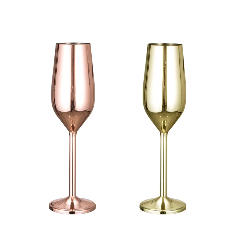 

Stainless Steel wine Glass Copper Coated Cocktail Glass Wine Goblet