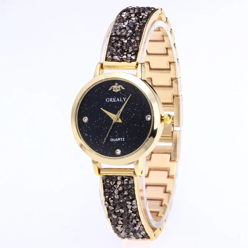 

Hot style luxury fashion steel belt set diamond women's bracelet wristwatch starry quartz female watch wholesale Reloj, 7 colors