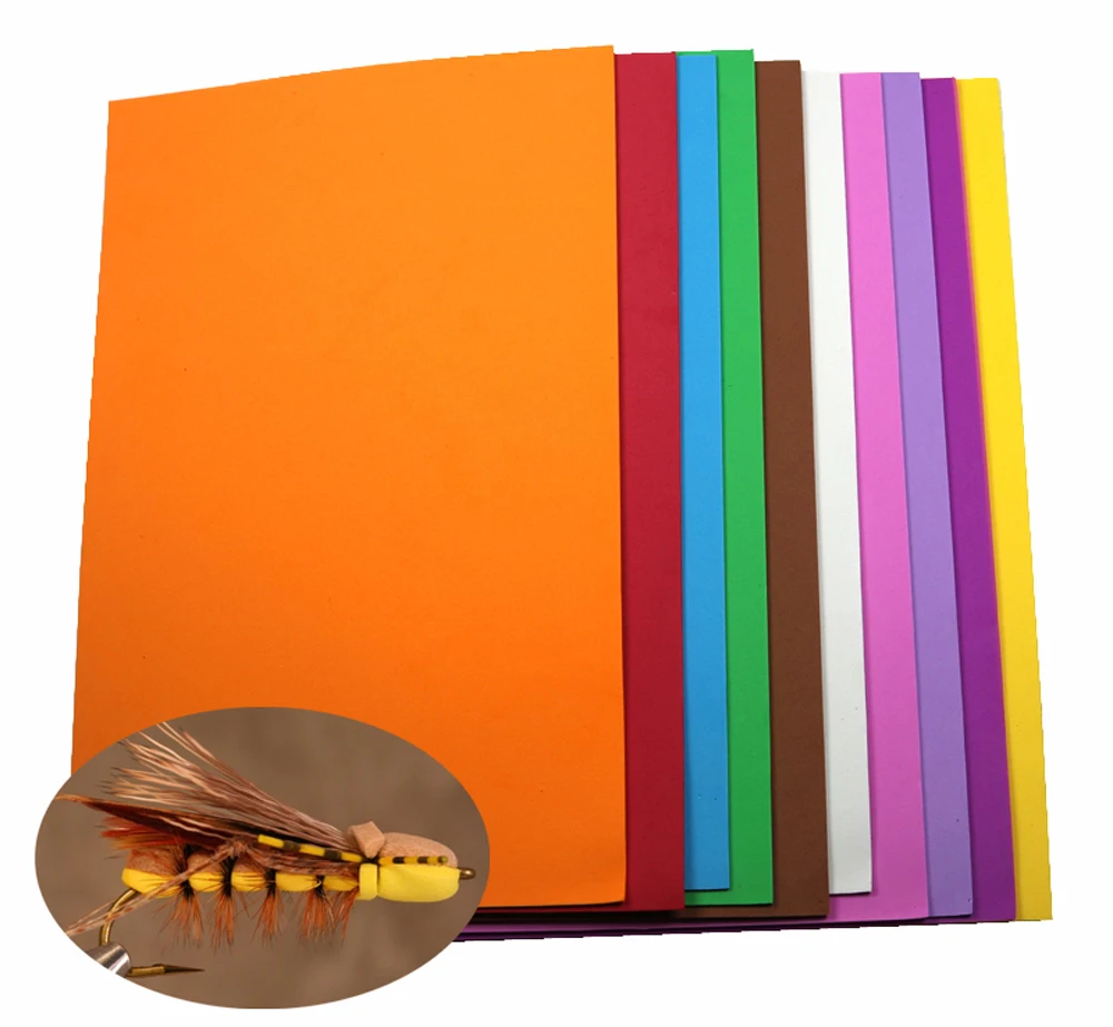

Fly Tying EVA Foam Paper Floating Foam Strips for Hopper Dry Fly Caddis Wing Case Material Fly Tying Material, 20color