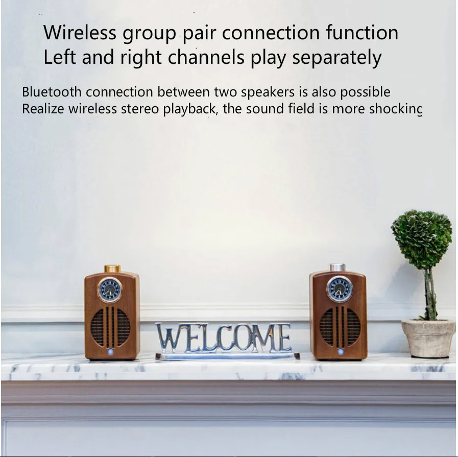 New products Retro Bluetooth Speaker Wireless Charger Wster