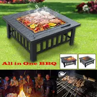 

Garden Treasures 32'' Square BBQ Fire pit fire place