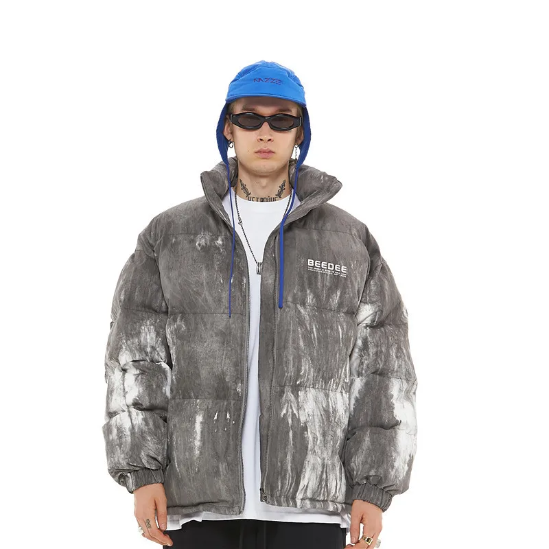 

PATON Wholesale custom tie-dyed Clothing Plus Size stand neck Winter Coats puffer bomber stylish jackets for men, 2 color