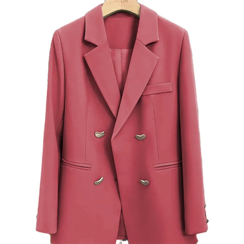 S-3XL  Casual Suit Jacket Metal Button Small Suit Korean Spring and Autumn Design Top