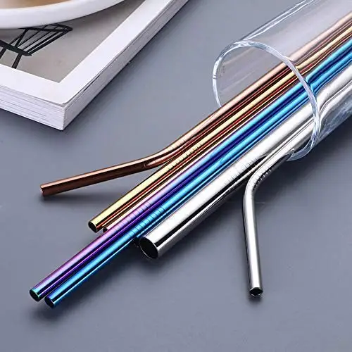 

ECO Food grade tumbler water juice milk coffee metal reusable stainless steel straw, Customized