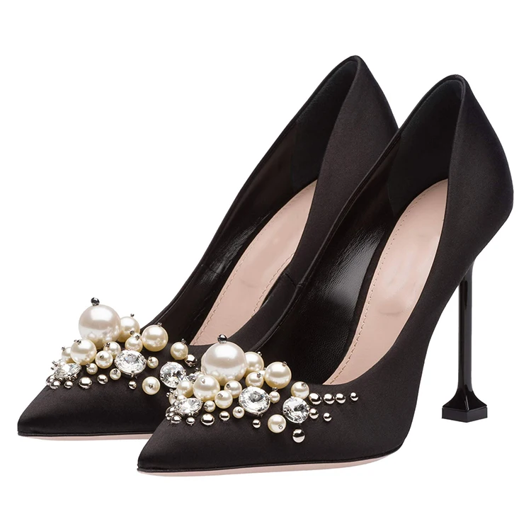

latest designs ladies shoes 12cm women high heels pumps, Black, white