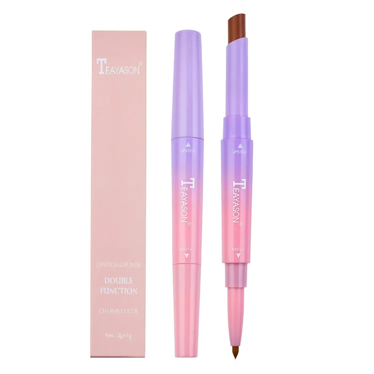 

Vanecl 2020 Newest Style Dual Heads Matte Moist Lipstick Long Lasting Waterproof Mate Lip Liner Pencil, 12colors