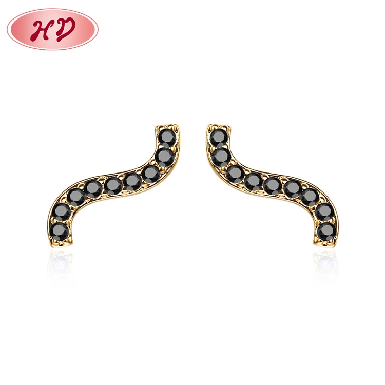 

ladies fashion jewelry wholesale minimalist non tarnish women 18k gold micro paved zirconia stud earring