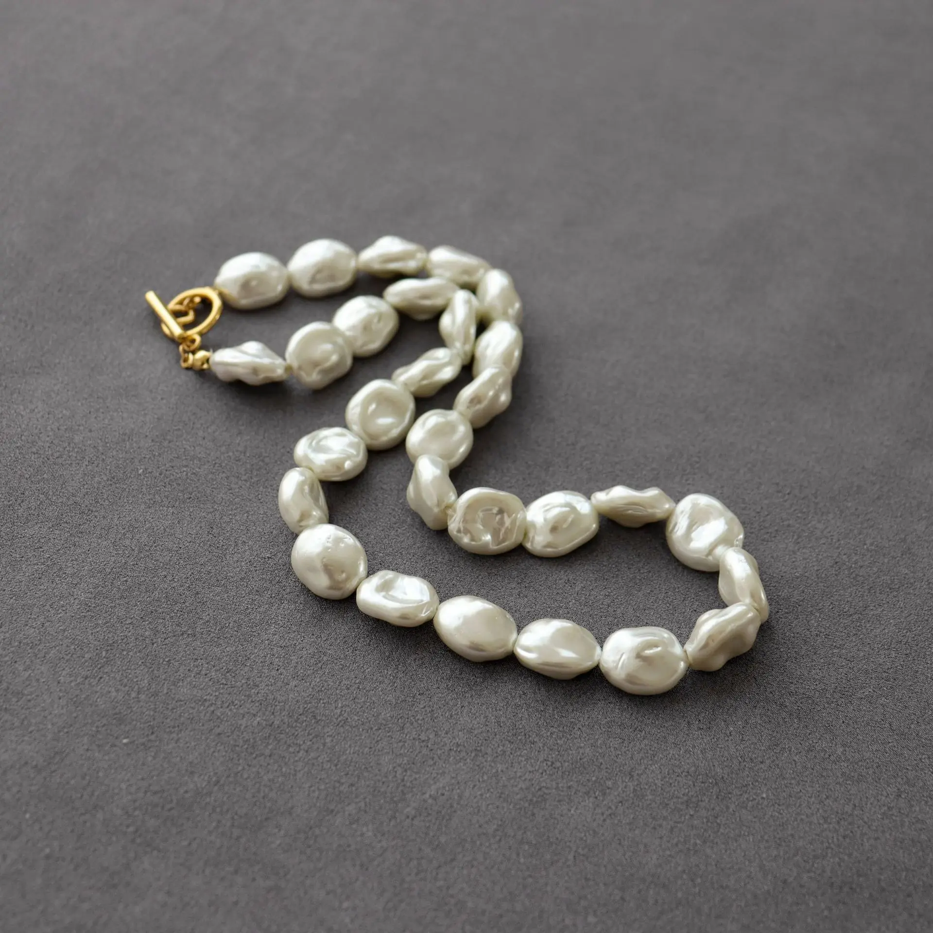 

Ins Style Pearl Necklace Natural Freshwater Pearl Baroque Retro Thick Large Particle Shaped Water Drop Clavicle Chain
