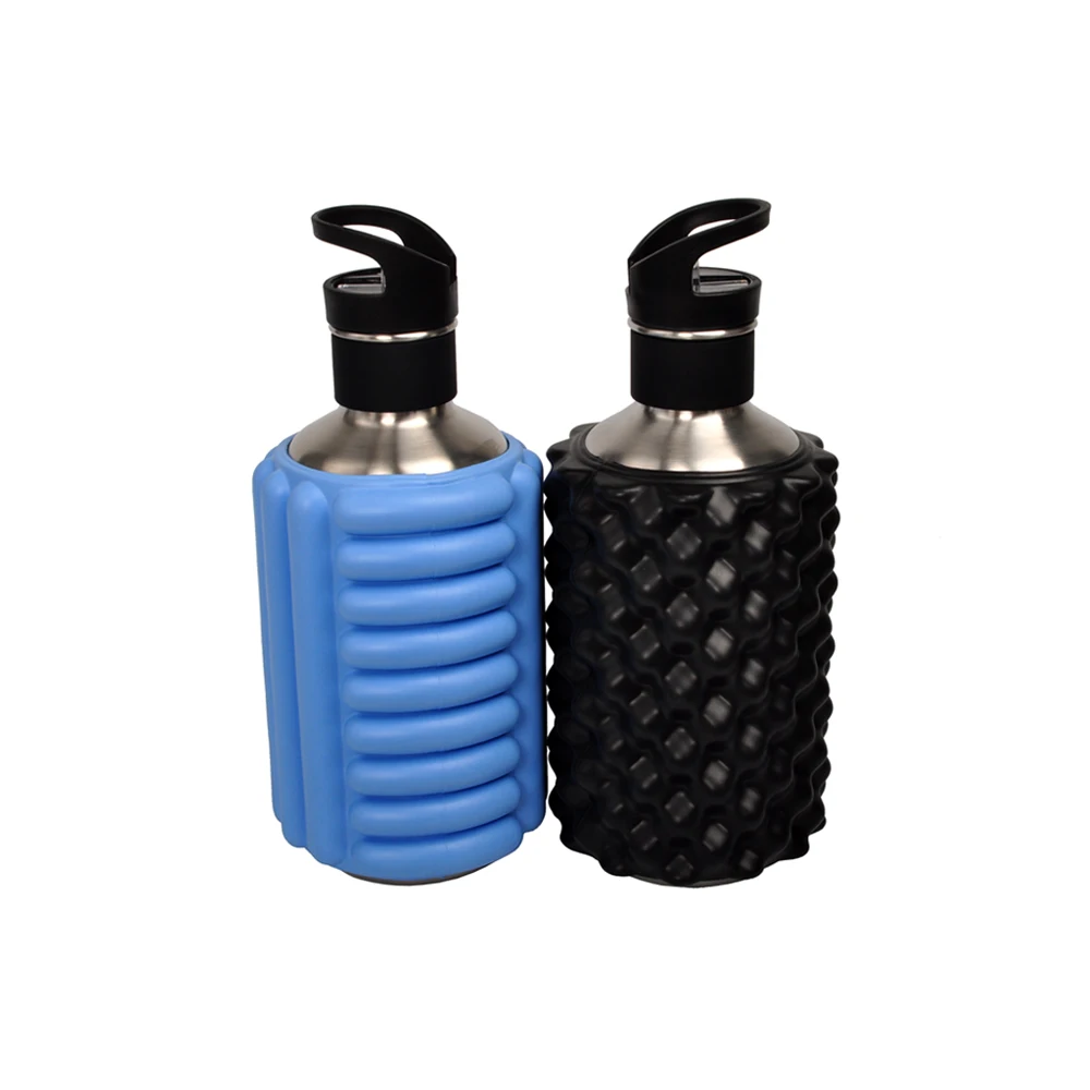 

High Quality Yoga Foam Roller Sports Stainless Steel Water Bottle, Blue;black