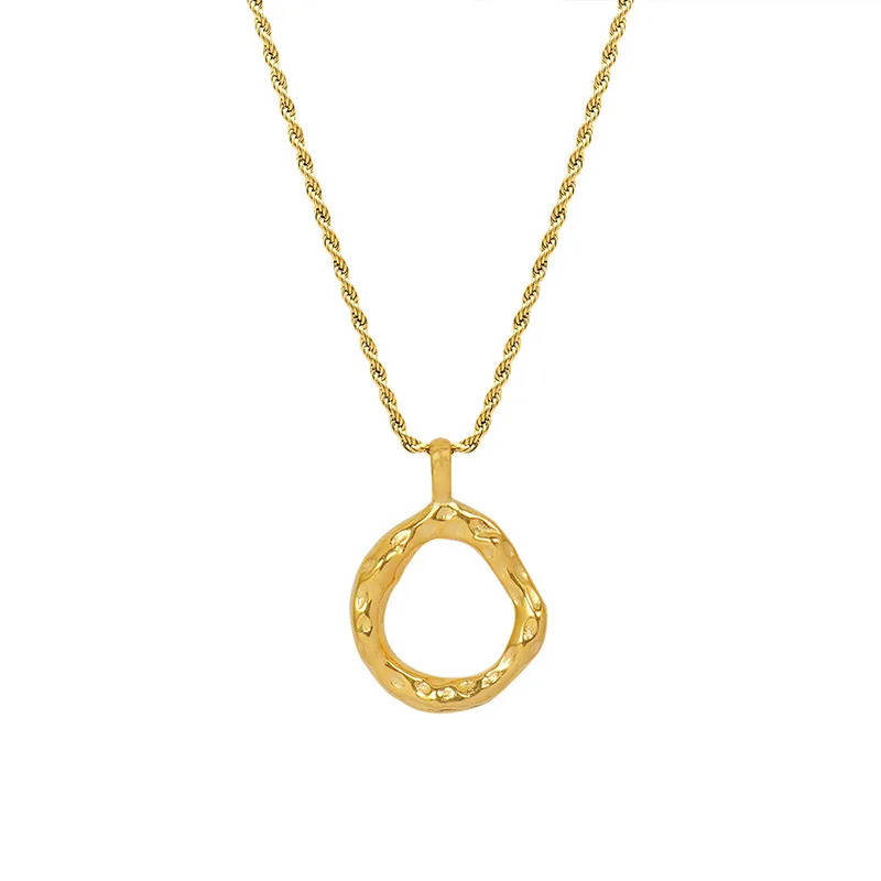 

High Quality Stainless Steel Irregular Circle Pendant Necklace for Women Wholesale Jewelry