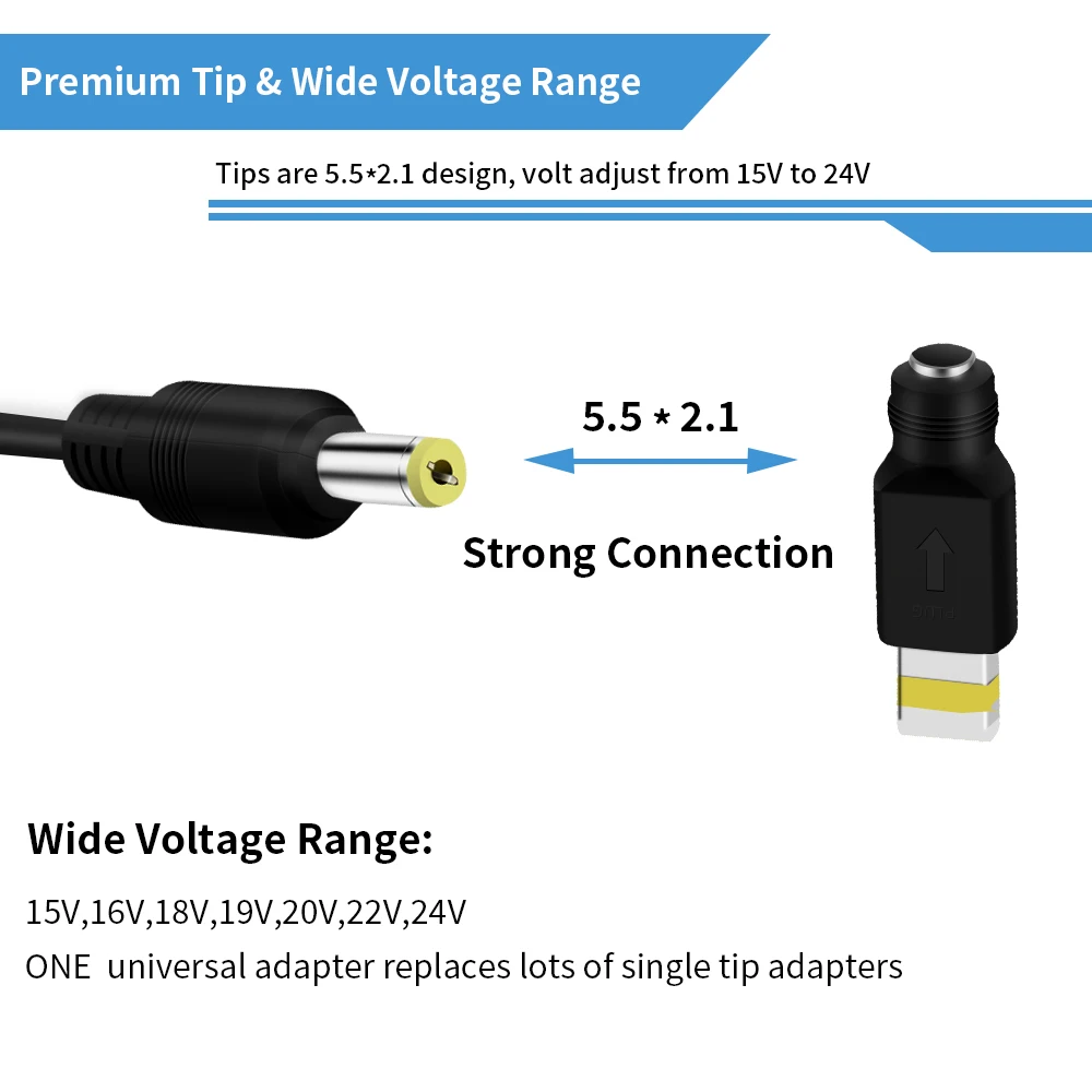 Cargador Universal Notebook voltaje manual ONLY 8 PINES