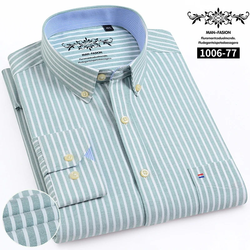 

shirts for men Anti-Shrink Breathable Sustainable Striped Satin QUICK DRY 100% Cotton Plus Size Anti-pilling men shirts