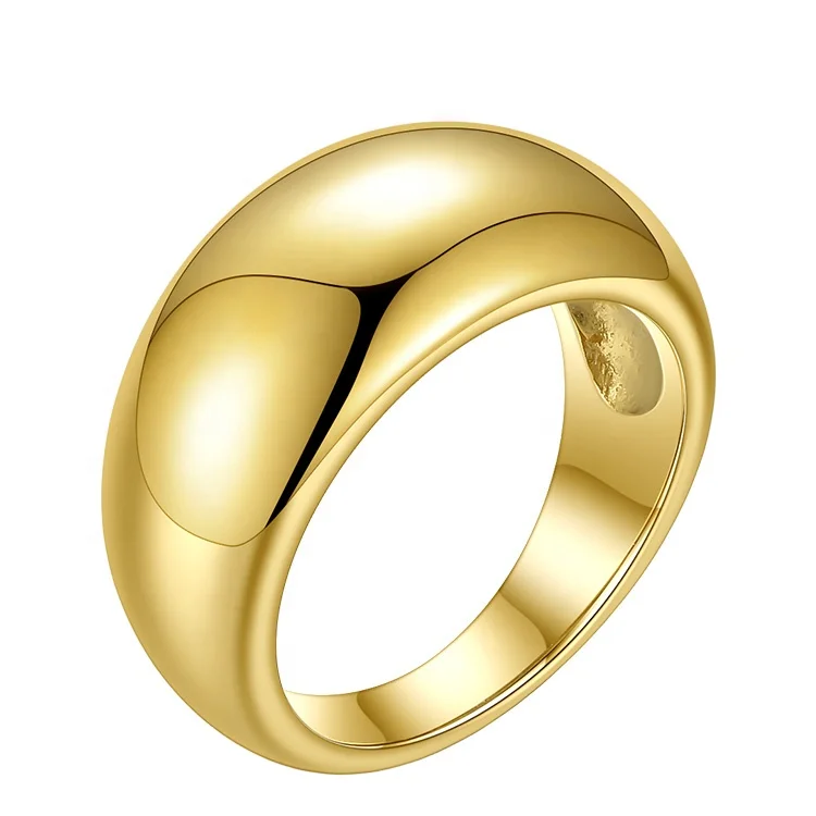 

High Quality 18K Gold Plated Stainless Steel Glossy Curved Inner Ring Allergy Free R204055