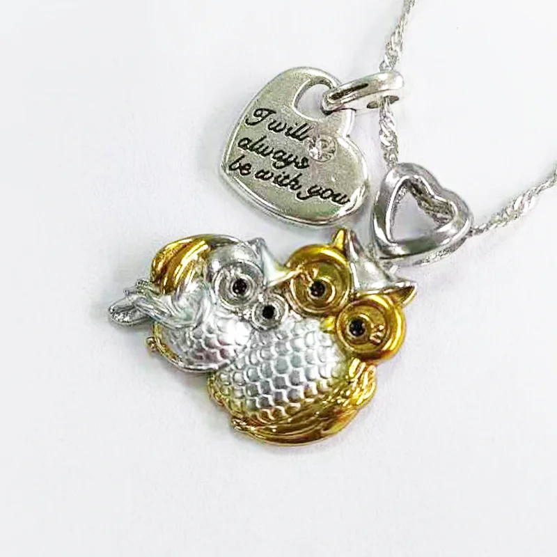 

2021 new fashion family love symbol cartoon mother and child owl necklace