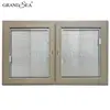 aluminum white french casement windows built in blinds