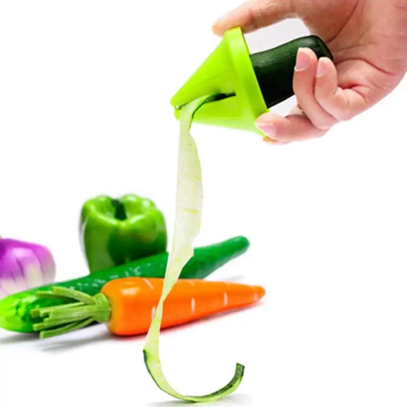 

1PCS Funnel Model Spiral Vegetable Cutter Shred Device Cooking Salad Carrot Cutter Kitchen Tools Accessories Gadget, As photo