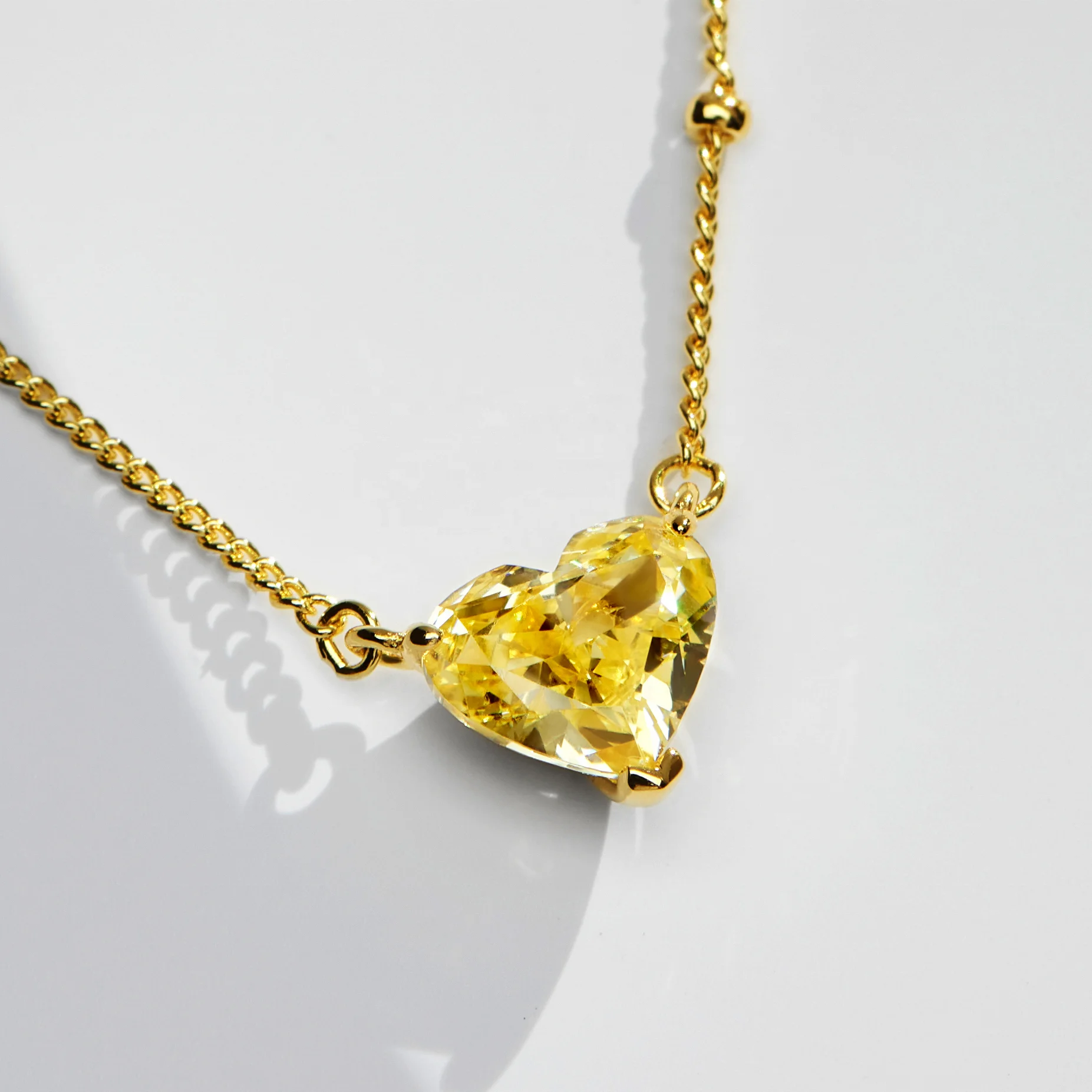 

High quality S925 necklace jewelry for woman gold plated zircon couple heart pendant necklace charms