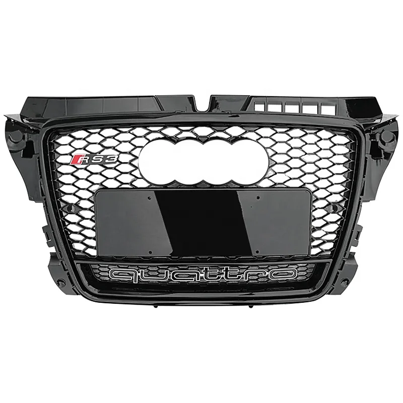 

Front Bumper for Audi A3 center honeycomb mesh grill for Audi S3 8V RS3 Automotive black frame grille 2007-2013
