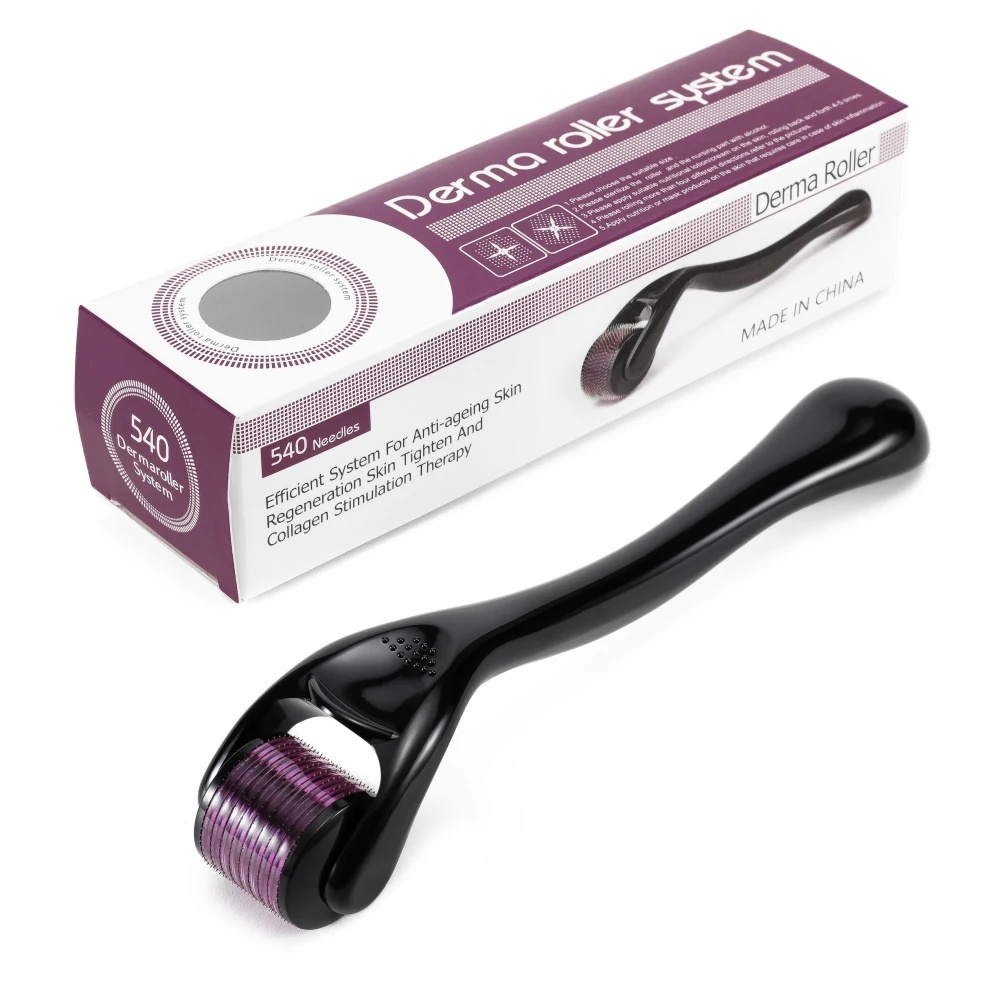 

hair body face all size PP handle micro needle titanium 540 derma roller, Customized color