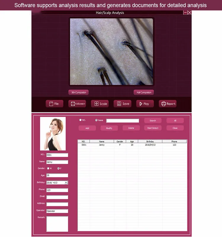 Home use skin care analyzer and hair analyzer scanner beauty equipment