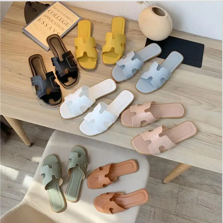 

2020 summer fashion flat H style slippers for women fashion sandals
