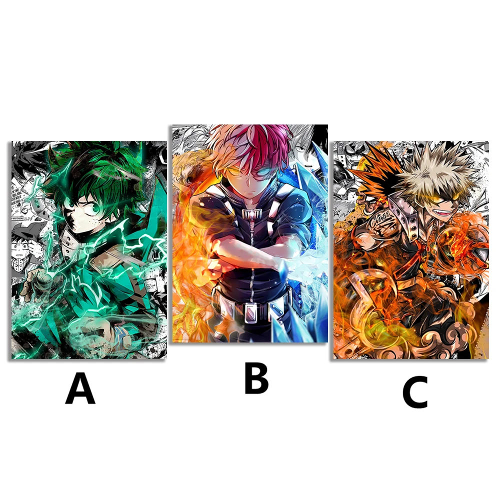 1 pieces room decor oil painting wall decor anime poster my hero academia canvas art paints hd print wallpaper stickers buy my hero academia artwork wallpaper painting oil painting canvas product on alibaba com