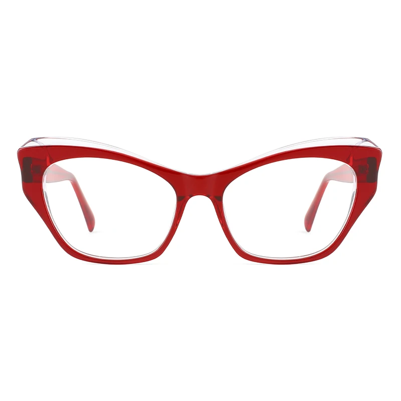 

YC Modern Optical Frames Red Eyewear Acetate Eyeglasses Eye Glasses For Women