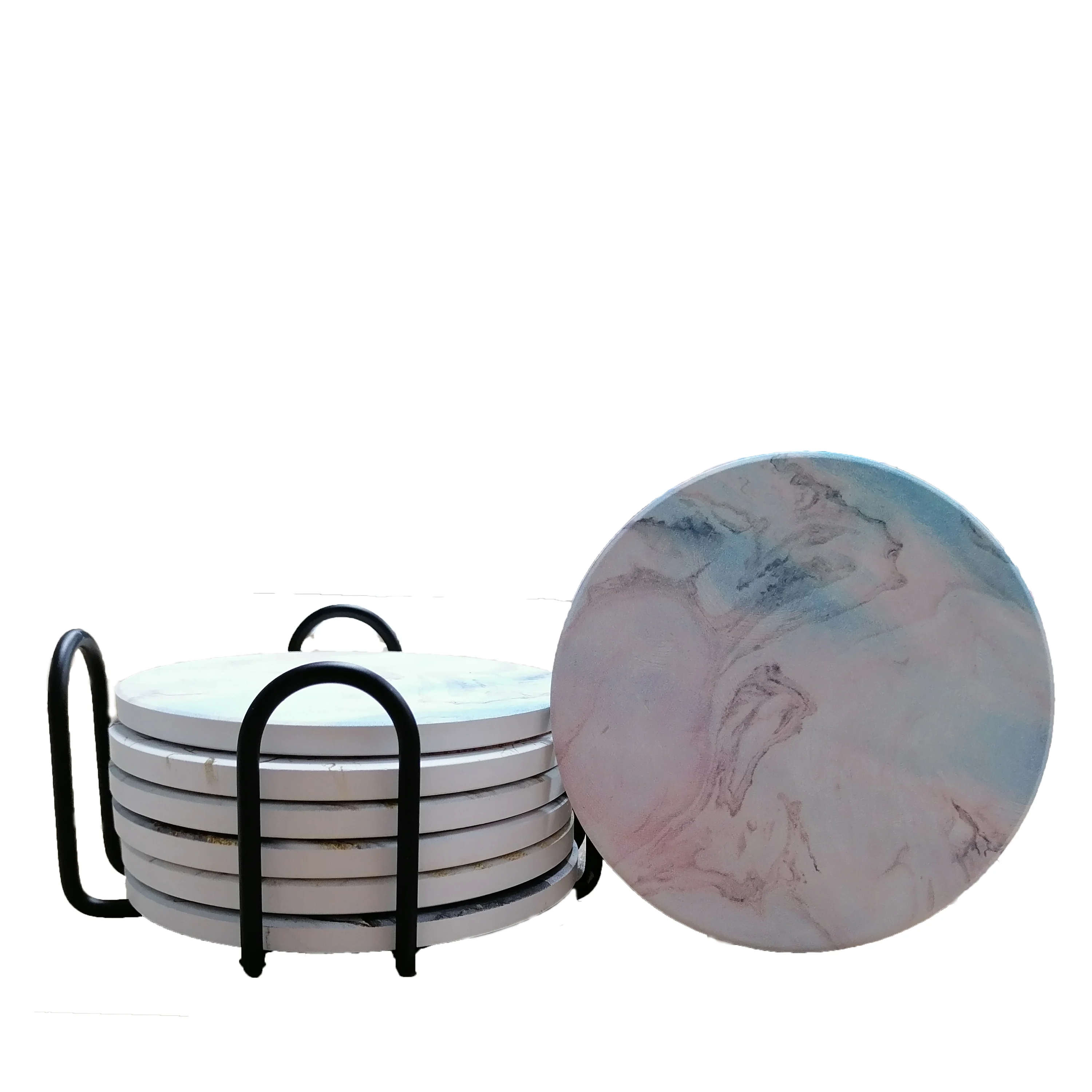 

Wholesale Water Absorbent Drink Coasters Custom Marble Pattern Ceramic Coaster