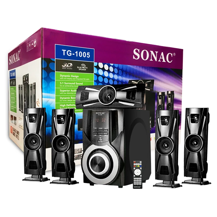 

Tengo SONAC TG-1005 Low Distortion Amplifier Design Dynamic Bass Boost 5.1 Surround Sound HI-FI Multimedia Speaker System