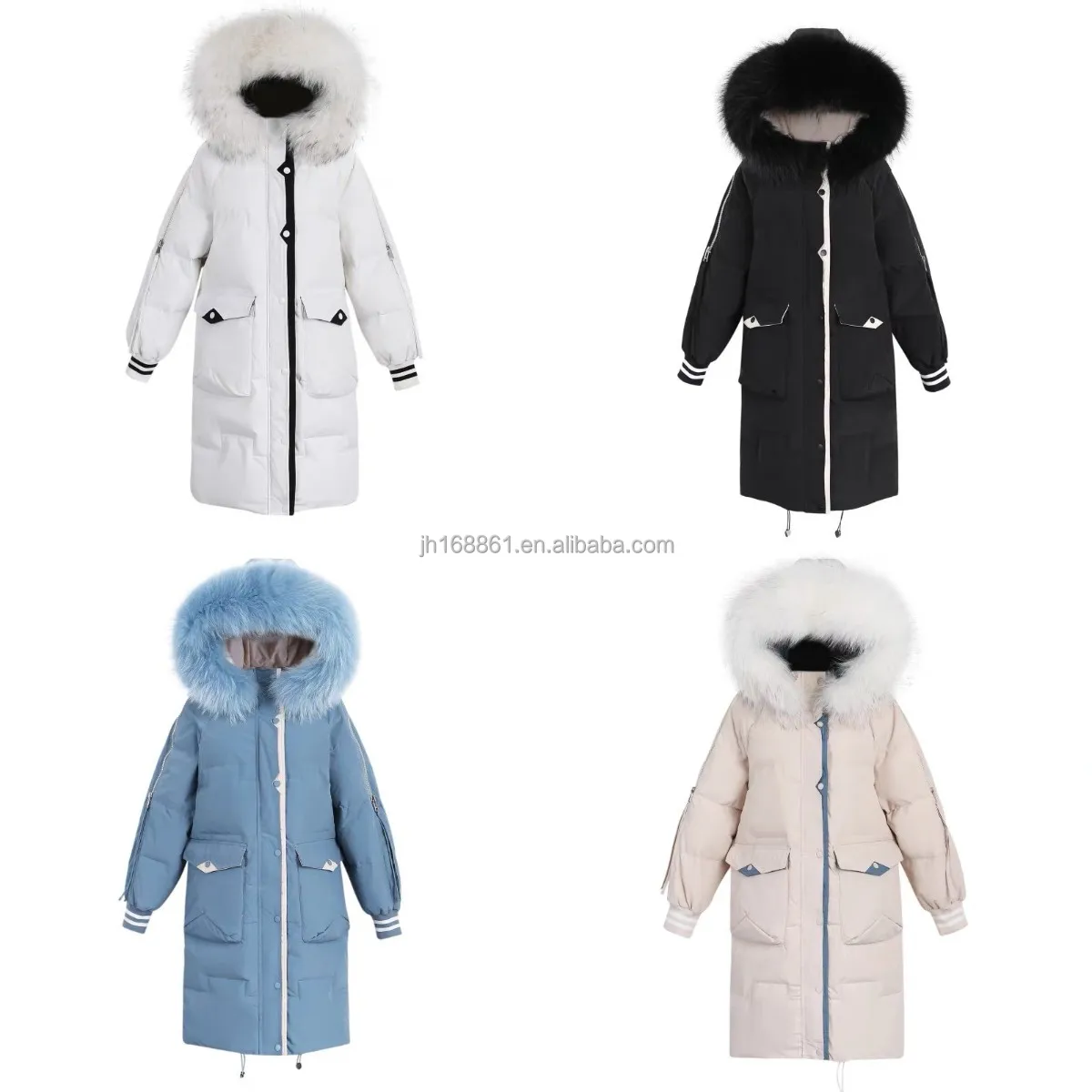 

2021 New design fashion warm winter women's casual hooded long loose down jacket down jacket wholesale, Red