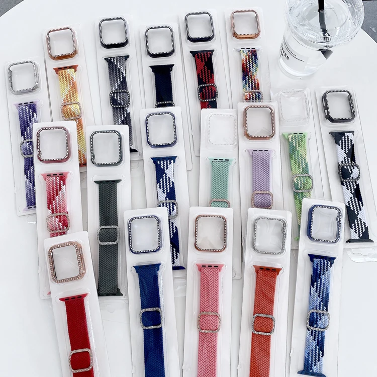 

For Apple Watch Bands And Case Cover Glittering Diamond Buckle Band For Apple Watch Dial Cover Bands Women Bracelet With Cover