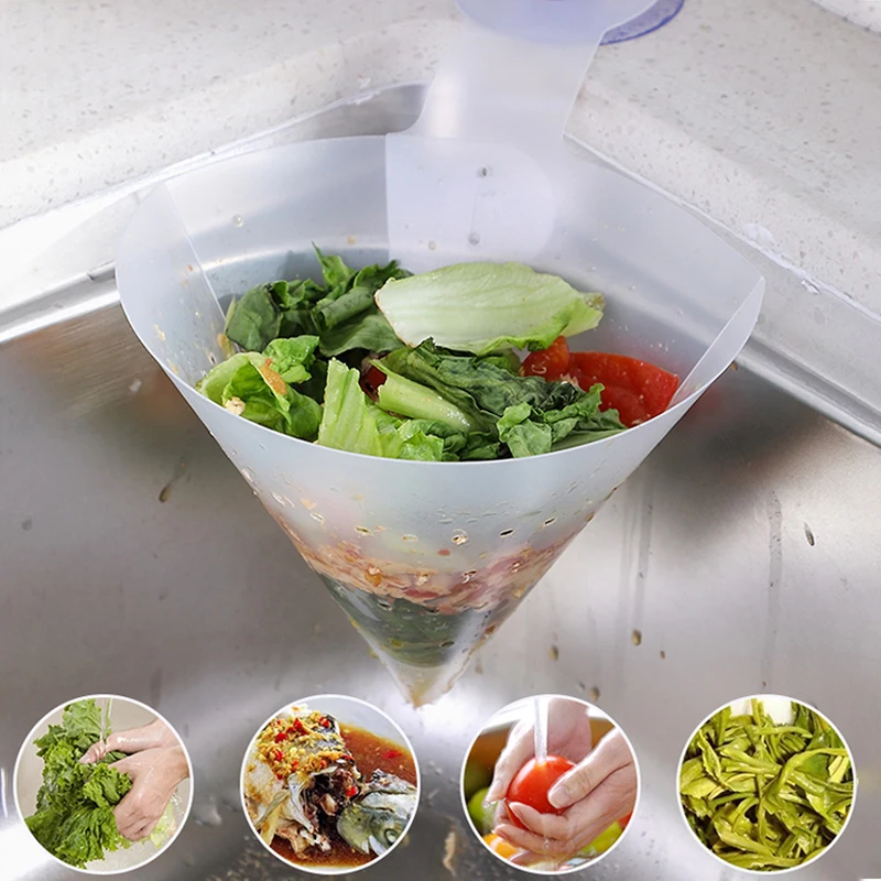 

HOt China's sink garbage drain storage bag Sucker sticker storage kitchen waste will not be clean and sanitary, Transparent