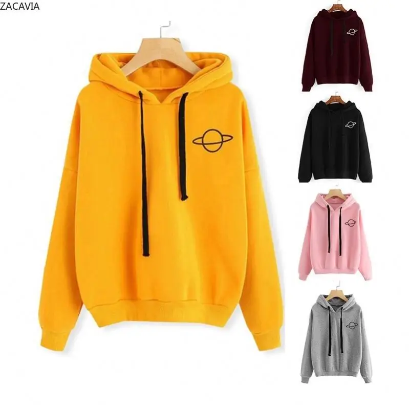 

Women Sweatshirt Autumn Long Sleeve Hoodies Harajuku Hoodie Planet Print Sweatshirt Women Streetwear Hoodies, As pictures