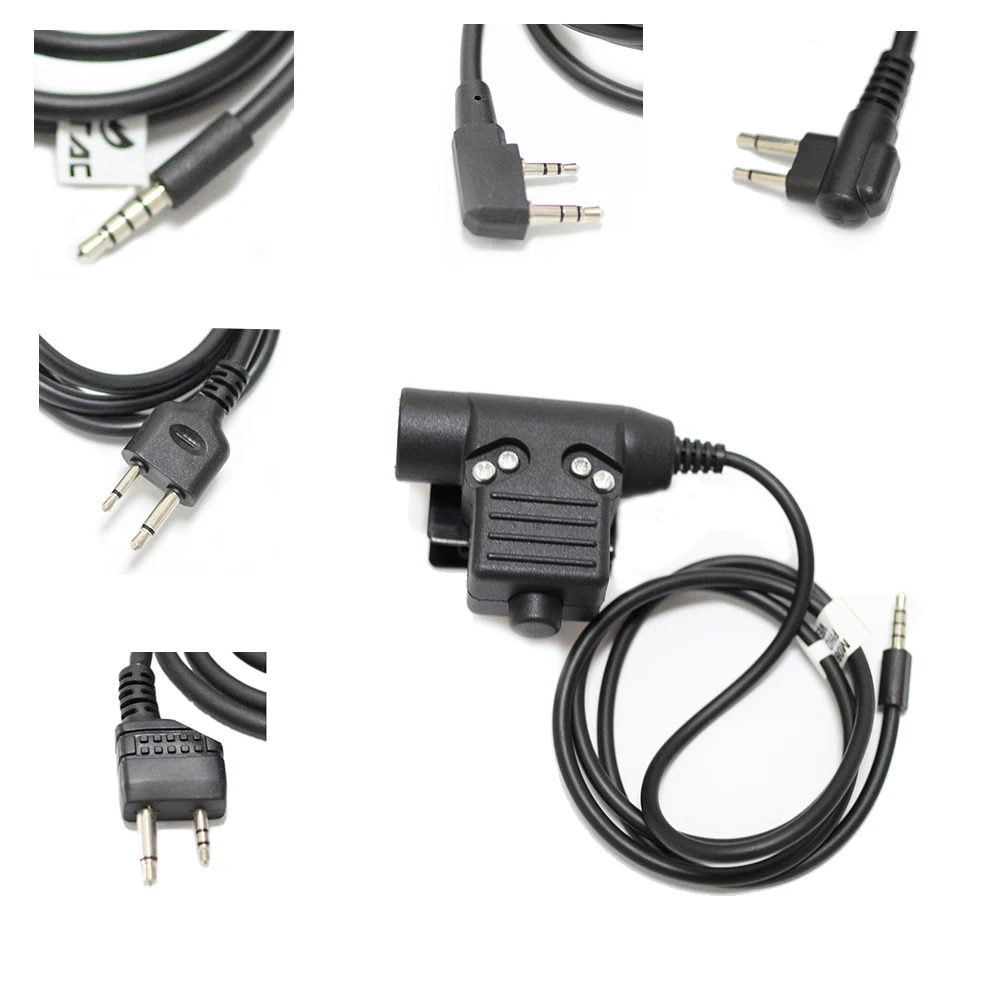 

Z-TAC Radio Tactical Headset Z113 Military Standard Version Cable Plug Adapter U94 PTT for Walkie Talkie, Bk