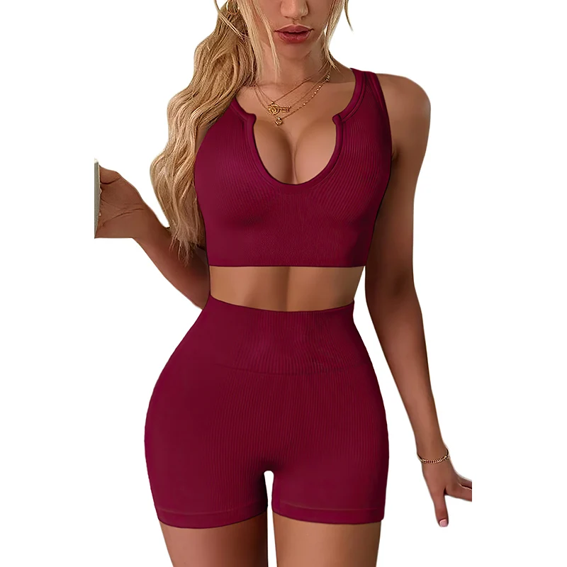 

High Quality Summer High Wasited Femal Custom Womens Joggers Sets Quick Dry Nylon Women 2 Piece Short Set Clothing, Picture