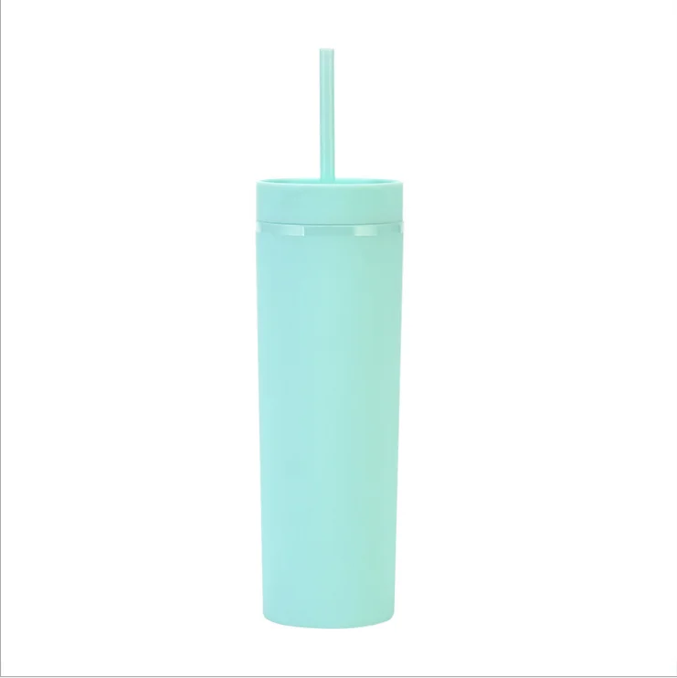 

wholesale double walled insulated double walled tumbler plastic 16oz 20oz sublimation metal skinny tumbler with lid and straw, Customized color