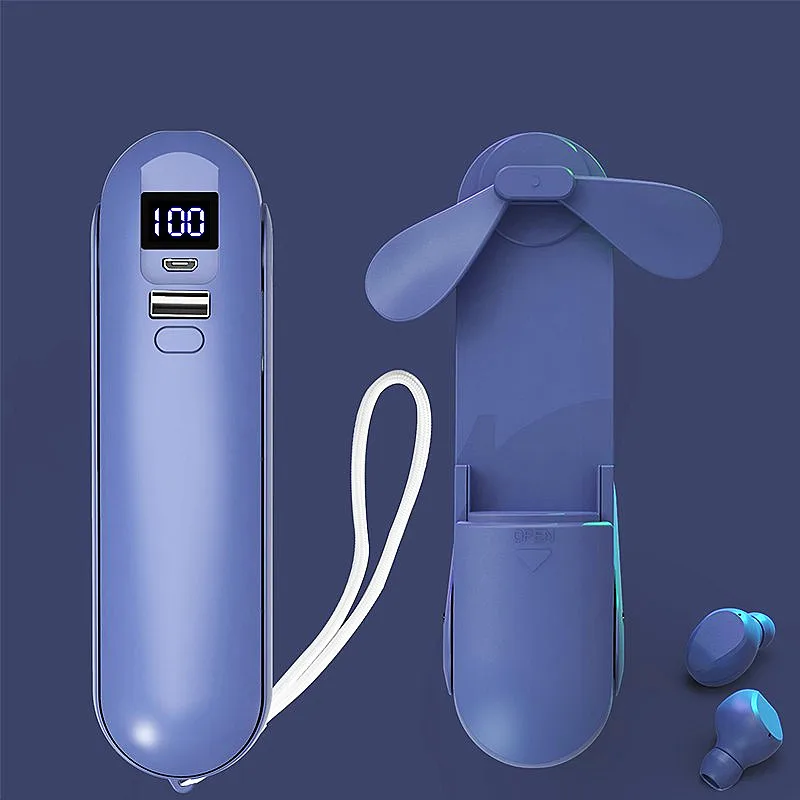 

portable earphone with charging box earphone wireless earphone clear sound with mini fan and flashlight