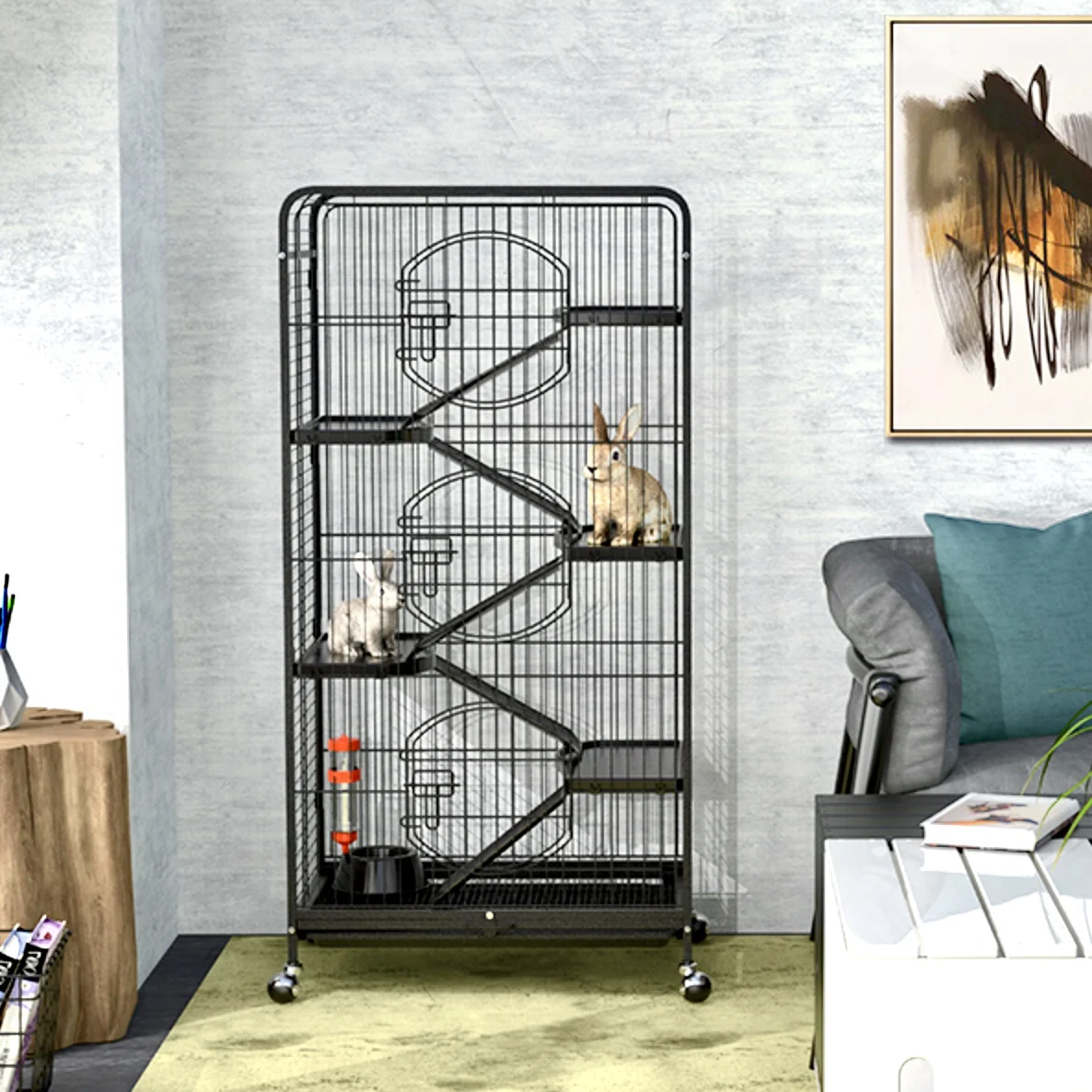 

Luxury Big Cage For Hamster Guinea Pig Squirrel Chinchilla Cage Large House, Black or customized