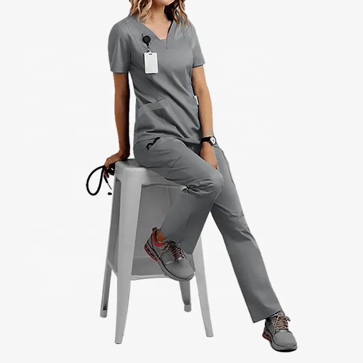 

Best Quality Hospital Nurse Uniforms Spandex Scrubs Uniforms Medical Scrub Sets for Women