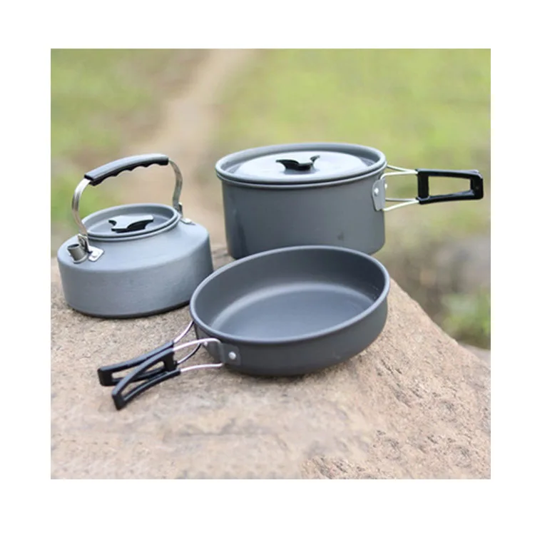 

lightweight fold Cookware set stainless steel Camp Cookset Environmental friendly Camping Cookware, Sliver