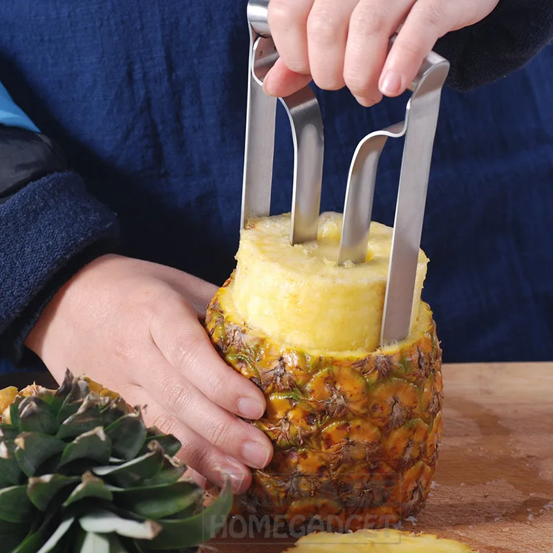 

High Quality Stainless Steel Pineapple Corer Fruit Slicer Parer Cutter Kitchen Gadget Fruit Cutting Tool, As photo