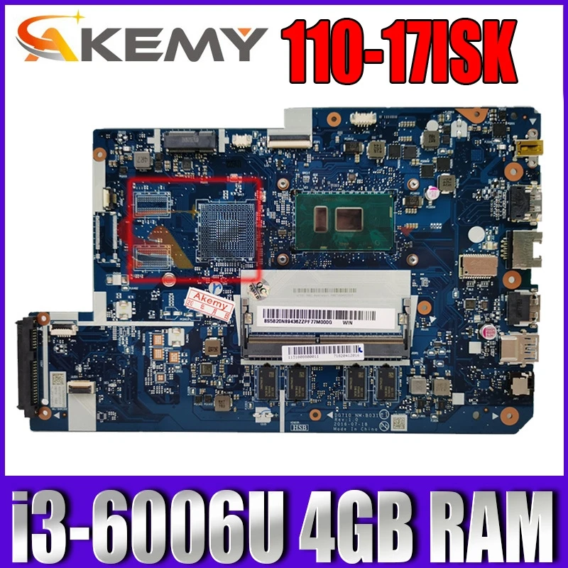 

Applicable to 110-17ISK laptop motherboard I3-6006U DDR(4G)number NM-B031 FRU 5B20N04347 5B20N04348