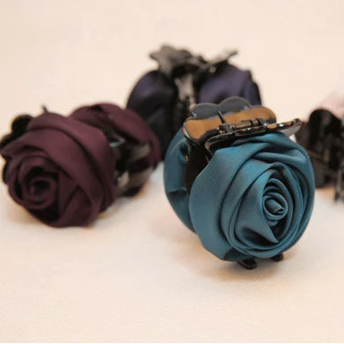 

PUSHI Korea hair Fashion accessories Boutique shops wholesale rose hairpin flower claw clip hair clips for women