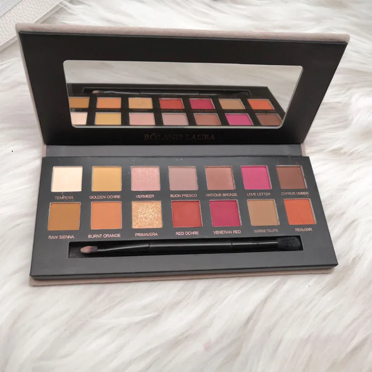 

14 colors black packing smooth creamy texture waterproof eyeshadow palettes