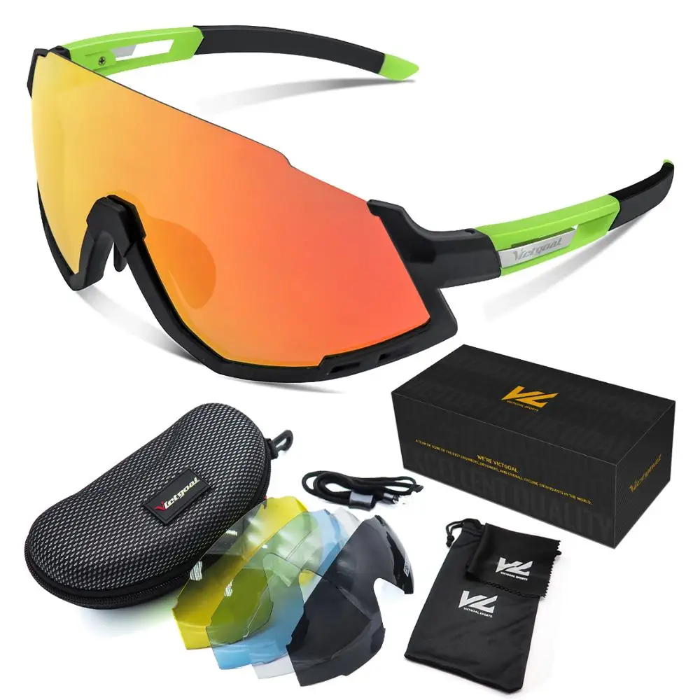 

VICTGOAL Motocross goggles Polarized Cycling glasses Men sports Sunglasses, Black