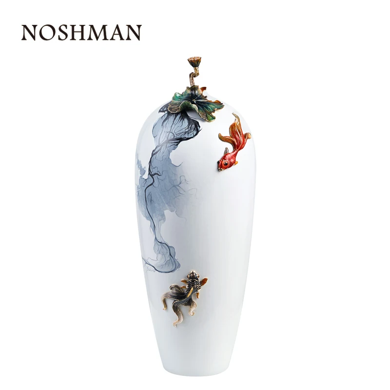 

NOSHAMN vaso decorativo Best Gift Luxury Modern Living Room Home Decoration Creative Pottery Handmade Enamel Ceramic Vase